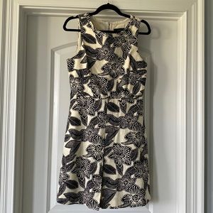NWOT J. Crew short dress. Size 6 Cream color with black flowers